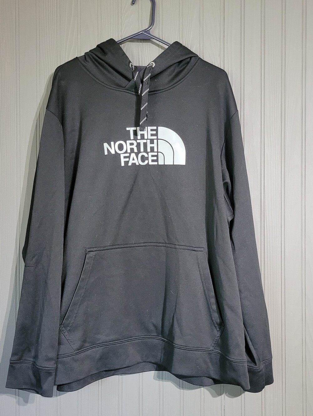 The North Face Long Sleeve Hooded Sweatshirt Half Dome Pullover Black Men's 2XL